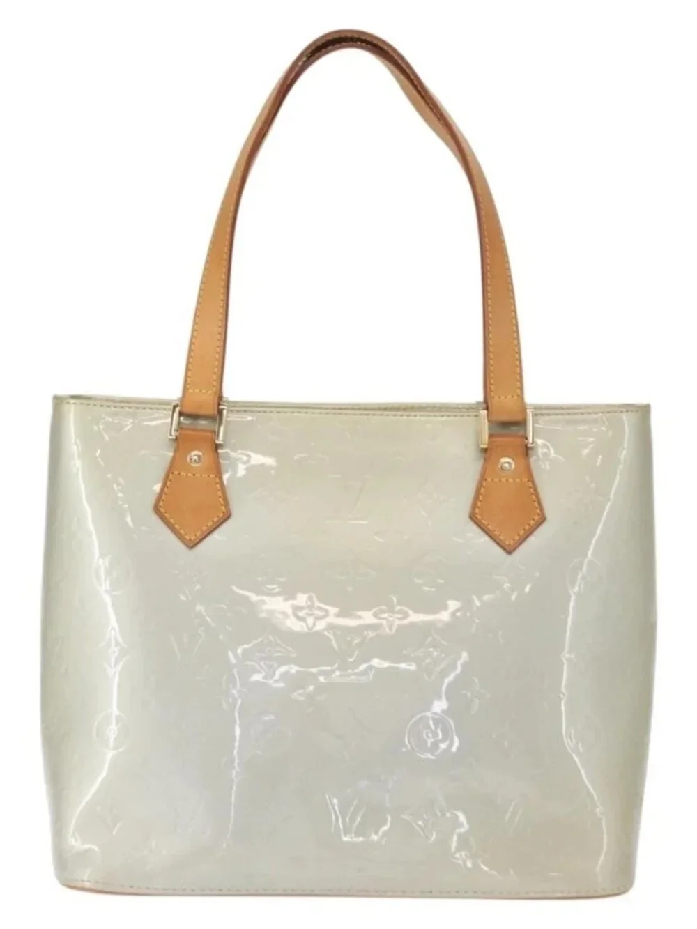 LOUIS VUITTON Monogram Vernis Houston Hand Bag Gris M91053 LV Auth 157738 - Picture 2 of 16